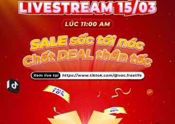 LIVESTREAM 15/03 LÚC 11:00 AM  SALE SỐC TỚI NÓC - CHỐT DEAL THẦN TỐC